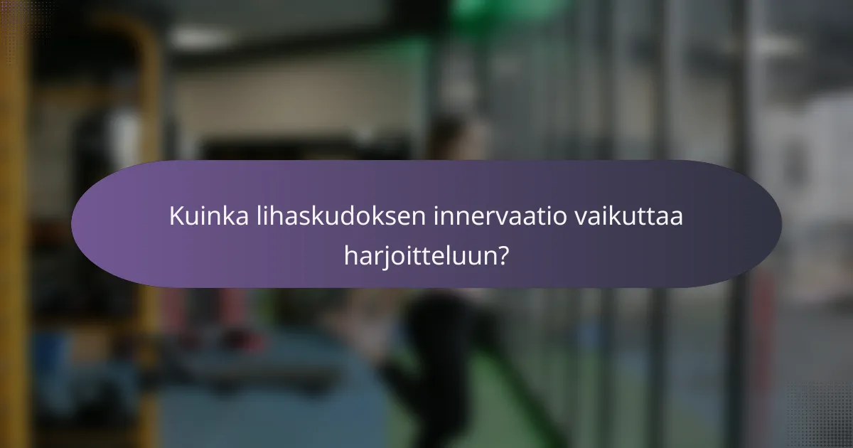 Kuinka lihaskudoksen innervaatio vaikuttaa harjoitteluun?