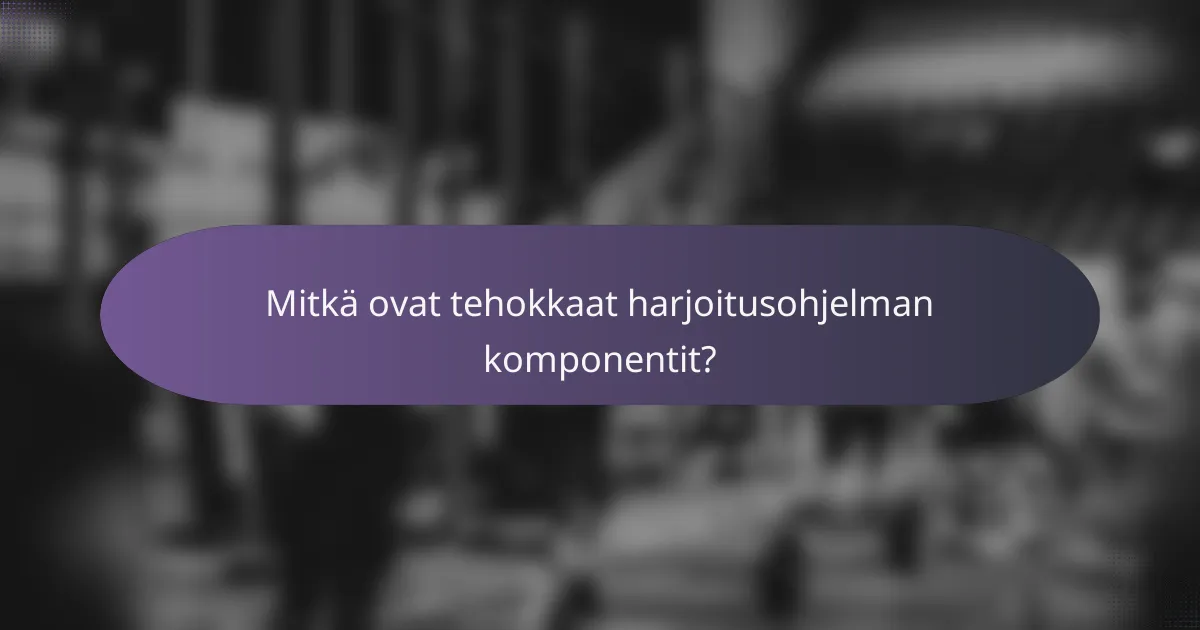 Mitkä ovat tehokkaat harjoitusohjelman komponentit?