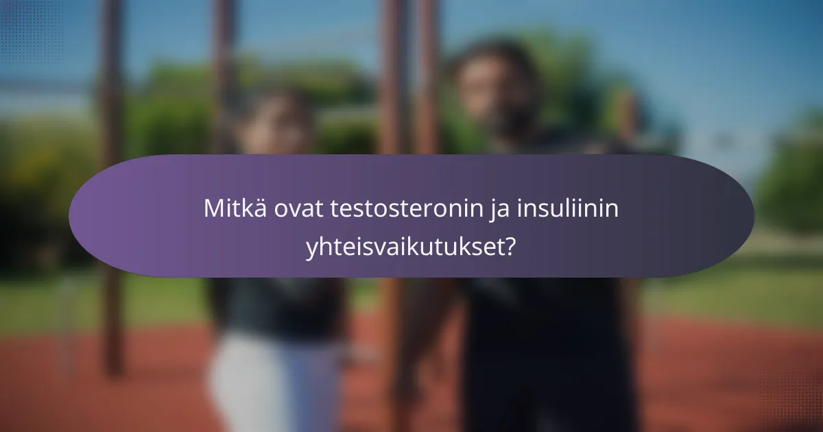 Mitkä ovat testosteronin ja insuliinin yhteisvaikutukset?